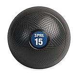 SPRI Dead Weight Slam Ball - Durable Sand-Filled No-Bounce Heavy Duty Ball for Tossing, Slamming, Core Strength Training, Endurance, and General Fitness - Easy to Read Weight Label - 15 lb