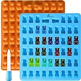 2 Pack 53 Cavity Silicone Gummy Bear Mold With a Dropper Making Gummy Candy Chocolate with Your Kids together