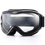 JULI Ski Goggle/Snow Snowboard Goggles for Men, Women & Youth - 100% UV Protection Anti-fog Dual Lens(Black Frame+83%VLT Clear Len)