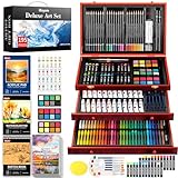 iBayam Deluxe Art Set, 195-Pack Artist Gift Box, Arts and Crafts Drawing Painting Kit Art Supplies for Adults Kids, Art Kits Paint Set with 24 Acrylic Paint, Sketchbook, Canvases, Crayons, Pencils