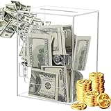 ETPlanet Clear Acrylic Piggy Bank for Adults Kids, Large and Sturdy Money Saving Jar for Cash Coin with Key Change jar, Saving Box for Wedding, Birthday, New Year Gifts and Fun