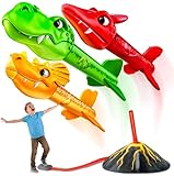 MindSprout Dino Blasters, Rocket Launcher for Kids - Launch up to 100 ft. Birthday Gift, for Boys & Girls Age 3, 4, 5, 6, 7, Years Old - Outdoor Toys, Family Fun, Dinosaur Toy, Kids Toys