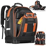 Tool Backpack, Heavy Duty Tool Bag, Hvac Tool Bags, Electrician Backpack Construction Backpack, Work Backpack for Men With Removable Tool Organizer and Laptop Compartment