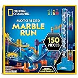 National Geographic Marble Run with Motorized Elevator - 150-Piece Marble Maze Kit with Motorized Spiral Lift, 30 Marbles, Storage Bag & More, Perpetual Motion Machine, Marble Game, Kids Physics Toys