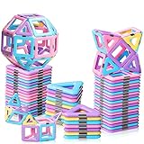 Magnetic Tiles Toys for 3 4 5 6 7 8+ Year Old Boys Girls Upgrade Macaron Castle Blocks Building Set for Toddlers STEM Creativity/Educational Toys for Kids Age 3-6 Christmas Birthday Gifts