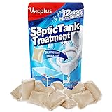 Vacplus Septic Tank Treatment - 12 Packs for 1-Year Supply, Flushable & Dissolvable Septic Tank Treatment Packets with Easy Operation, Biodegradable Septic Tank Treatment Enzymes for Wastes & Odors