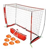 GoSports Elite Soccer Goals - Includes 1 Elite Goal, 6 Training Cones & Portable Carrying Case (Choose 6 ft or 12 ft Goal Size)