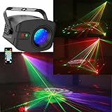 WGSS DJ Lights Sound Activated, LED Laser Strobe Stage Disco Party Light Sync with Music Remote Portable Show Projector for Dance Floor Karaoke Birthday Christmas Halloween Wedding Decorations