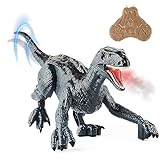 Teensmagic Remote Control Dinosaur Toy for Boys Kids 3-5 6-12 - Jurassic Velociraptor RC Robot with Light & Roaring Sound, Educational Birthday Gift for Boys & Girls