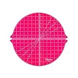 The Quilted Bear Rotating Cutting Mat - Circular 14' x 14' Self Healing 360° Rotating Craft Cutting Mat with Innovative Locking Mechanism for Quilting, Sewing, Dressmaking & Crafts (Pink)