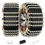 misiLin Upgraded Snow Chains 8 Pack,Tire Chains for Cars/SUVs/Pickup Trucks,Emergency Anti Slip Tire Traction Chains for Tire Width 215-285mm