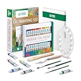 Norberg & Linden XXL Oil Paint Set - 24 Paints, 25 Brushes, 1 Canvas, and Art Palette - Oil Painting Supplies for Kids and Adults, Paint Supplies
