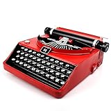 CEVIZ Retro Typewriter Model,Metal Manual Typewriter,Vintage Electric Typewriter Home Decoration Ornaments,Handmade Props Model Retro Decoration,Red
