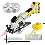 ENVENTOR Cordless Mini Circular Saw, 20V Brushless Circular Saw 4-1/2' Saw Blades with Laser Guide, 4.0AH Battery, Fast Charger, 3800RPM, Max Cutting Depth 1-11/16'(90°), 1-1/8'(45°) for Wood, PVC