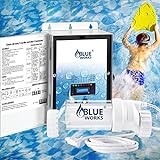 BLUE WORKS Salt Chlorine Generator, Pool Salt Water Chlorinator System Up to 15,000 Gallon, Cell Plates provided by American Company, 2-Year USA Warranty, Clear Cell