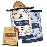 GRIN BY GRIN- 2 Packs Bread Bags to Keep Bread Fresh, Reusable Zipper Bread Bags for Homemade Bread Loaf, Freezer Bread Storage Bag, Bread Container, Fresh Keeping Extra Large Bread Bags, Reusable Food Storage Bag
