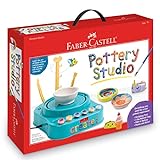 Faber-Castell Pottery Studio - Kids Pottery Wheel Kit for Ages 8+, Complete Pottery Wheel and Painting Kit for Beginners, 3 lbs of Sculpting Clay (Packaging May Vary) , Blue