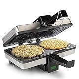 Pizzelle Maker- Non-stick Electric Pizzelle Baker Press Makes Two 5-Inch Cookies at Once- Recipe Guide Included - Holiday Dessert Treat Making Made Easy - Unique Christmas, Birthday, Any Occasion Gift