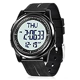 Beeasy Digital Watch Waterproof with Stopwatch Alarm Countdown Dual Time, Ultra-Thin Super Wide-Angle Display Digital Wrist Watches for Men Women