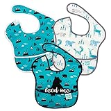 Bumkins Bibs for Girl or Boy, SuperBib Baby and Toddler for 6-24 Months, Essential Must Have for Eating, Feeding, Baby Led Weaning Supplies, Mess Saving Catch Food, 3-pk Outdoors and Wildlife