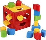 Play22 Baby Blocks Shape Sorter Toy - Childrens Blocks Includes 18 Shapes - Color Recognition Shape Toys with Colorful Sorter Cube Box - My First Baby Toys - Toys Gift for Boys & Girls - Original