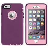 AICase iPhone 6 Plus Case,iPhone 6S Plus Case [Heavy Duty] Built-in Screen Protector Tough 4 in 1 Rugged Shockproof Cover for Apple iPhone 6 Plus / 6S Plus (Pink/Purple)