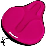 DAWAY Comfy Cushioned Bicycle Seat Cover - C6 Wide Large Gel & Foam Padded Exercise Bike Saddle Cushion for Adult Youth Senior, Fit Cycle Class, Beach Cruiser, Mountain Road Bycicles