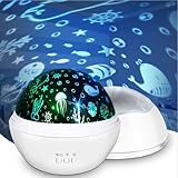 Moredig Ocean Light Projector, Rotating Kids Night Light Projector for Bedroom, Baby Star Projector Night Light with 8 Colors, Stars & Ocean Projections Christmas Gifts for Baby, Kids Gifts - White