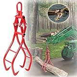 vikofan 28' 4 Claw Log Grapple Logging Tongs Lifting Timber Lifting Tongs for Tractors, ATVs, Skidder Tractors