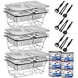 Disposable Chafing Dishes for Buffet Set - 33 Pc Food Warmer Buffet Server for Party - Disposable Chafing Dish Set - Catering Supplies - Chafing Dish Buffet Set - Full 9x13 Pans, Trays, Lids, Warmers