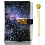 Dark Starry Diary with Lock , Journal with Lock bundled with Pen , Locking Journal with PU Leather , Notebook with Lock A5 size , Locked Journal , Journals with locks , Journal Lock , Girl Diary , Adult Diary