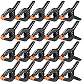20 Packs Spring Clamps, 3.5 inch Spring Clamps Heavy Duty for Crafts and Professional Plastic Spring Clamps for Woodworking, Small Spring Clips Clamps for Backdrop Stand Photography Clamp Toresano
