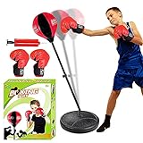 ToyVelt Punching Bag for Kids Boxing Set Includes Standing Base with Adjustable Stand, Kids Boxing Gloves, Hand Pump for Boys and Girls Ages 3 - 10 Years Old - Updated Version 2021