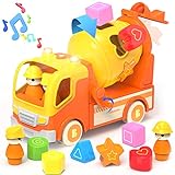 BELLOCHIDDO Shape Sorter - Educational Toys for 1 2 3 4 Year Old Kids, Toddler Toys with Light & Sound Effects and Sliding Mode, Birthday Gifts for Kids, Wooden Montessori Toys with Matching Graphics