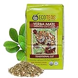 ECOTEAS - Organic Yerba Mate Loose Tea Traditional Cut - 1 Lb - Detox Tea -Yerba Mate Tea - Hi Caf Tea - Yerba Mate Energy Burst - Ecoteas Yerba Mate
