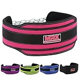 MRX Weight Lifting Belt Dipping Belts with Metal Chain Exercise & Fitness (Pink)