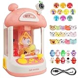 Claw Machine for Kids, Mini Candy Machine Vending Arcade Game Toys for Girls 3 4 5 6 7 Year Old, Grabber Prize Dispenser Toy with 35 Plush Toys Perfect Christmas & Birthday Gifts for Ages 8-12 Pink