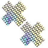 Neva Nude Mirrored Mayhem Super Holographic X Factor Silver Nipztix Pasties Nipple Covers for Festivals, Raves, Parties, Lingerie and More, Medical Grade Adhesive, Waterproof & Sweatproof, Made in USA