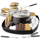S'MORES GALORE™ Premium Electric Smores Maker Tabletop Indoor - Perfect Family Smore Maker All Year Long - Indoor Marshmallow Roaster Smores Kit w/Serving Tray - Electric S'mores Maker (4 Skewers)