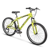 Huffy Hardtail Mountain Trail Bike 24 inch, 26 inch, 27.5 inch, 24 Inch Wheels/16.75 Inch Frame, Matte Acid Green