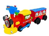 Kiddieland Toys Limited Battery-Powered Mickey Choo, 12 months to 36 months with Caboose & Tracks Ride On,Multi,9.5 x 14.25 x 31.5 inches