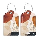 GDJEGE Luggage Tags for Suitcase, 2 Pack PU Leather Travel Cruise Luggage Tag with Privacy Flap, Name ID Label and Metal Loop for Women Suitcase Baggage Bag Backpack Instrument, Abstract Stone