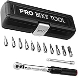 PRO BIKE TOOL 1/4 Torque Wrench Set - Service Kit for Road and Mountain Bikes - Includes Allen and Torx Sockets - Torque Wrenches - Bicycle Torque Wrench - 2 to 20 Nm