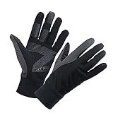 OZERO Winter Gloves for Men Touch Screen Glove Non-Slip Silicone Gel Warm for Smart Phone Texting - Thermal Windproof and Waterproof for Running Cycling Driving - Black (Large)