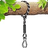 BeneLabel Tree Swing Rope, 19 inch, Hammock Tree Swing Hanging Strap, Heavy Duty Hook, for Indoor Outdoor Swing Hammock Playground Set Accessories, 1 Pcs, Black