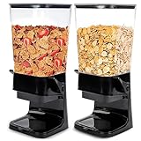 Tokokimo Double Cereal Dispenser, Not Easy to Crush Cereal Dispenser Countertop, Cereal Container, Kitchen Accessories, Black (2 Pcs)