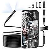 Dual Lens 1080P Endoscope Snake Inspection Camera, Pancellent Type C Borescope, WiFi Scope Camera with 6 LED Lights for Android and iOS Smartphone, iPhone, iPad, Samsung (9.84FT)