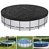 Landrip Round Pool Cover 24 FT,Solar Pool Cover for Above Ground Pool,Hot Tub Cover,Durable Oxford Fabric Stock Tank Cover with Drawstring Design Increase Stability,Ideal for Waterproof and Dustproof