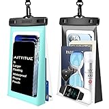 Large Floating Waterproof Phone Pouch : 2 Pack Aittitue Float Clear Cell Holder Protector with Lanyard - Universal Floatable Water Proof Dry Bag Case for iPhone Samsung Galaxy for Beach Swimming Pool
