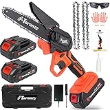 Mini Chainsaw 6 Inch Cordless, 2023 Upgraded Taranzy Mini Chainsaw, Mini Chainsaw Cordless, Handheld Mini Chain Saw for Wood Cutting Tree Trimming, Battery Powered Electric Chainsaw, Super Powerful